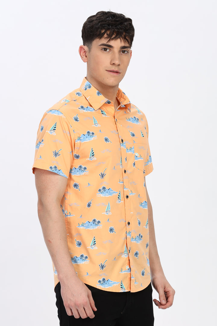 Oceanic Charm Orange Shirt