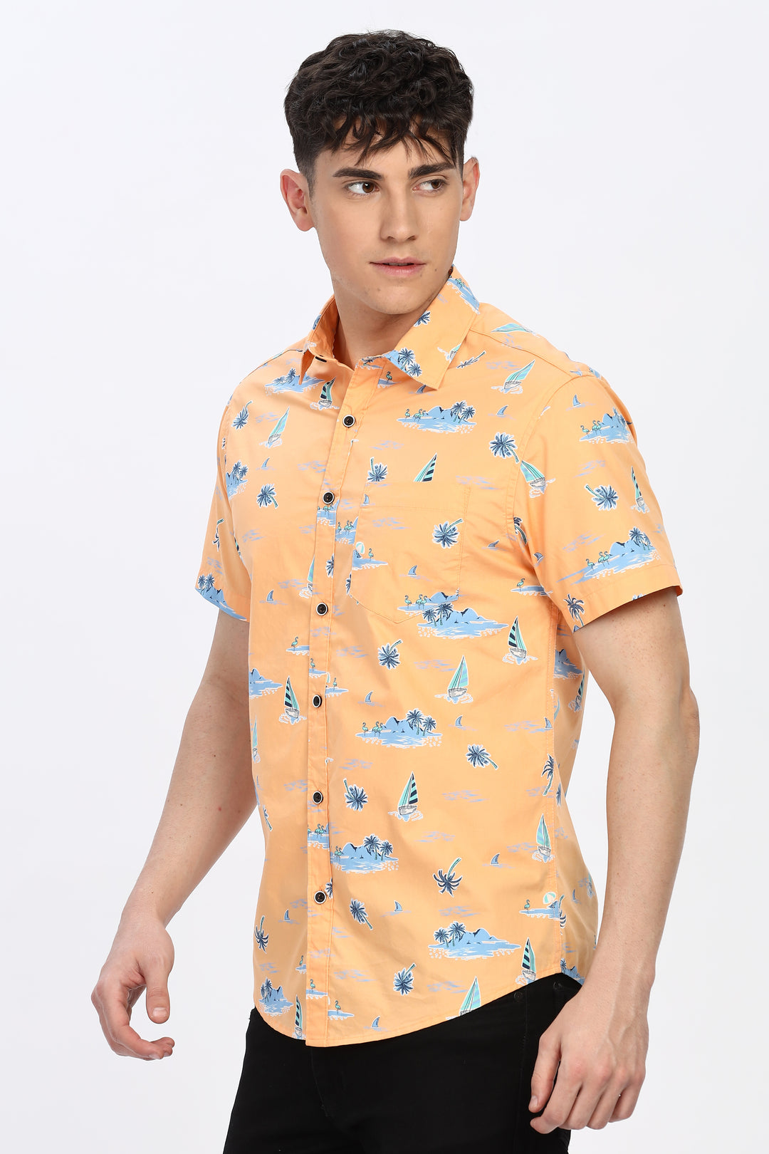 Oceanic Charm Orange Shirt