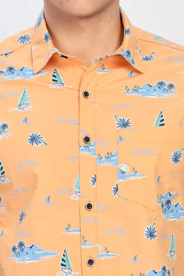 Oceanic Charm Orange Shirt