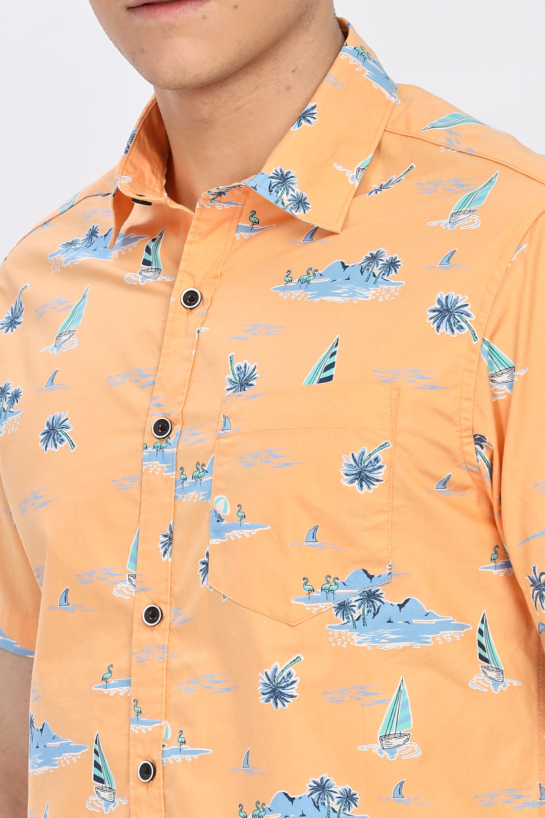 Oceanic Charm Orange Shirt