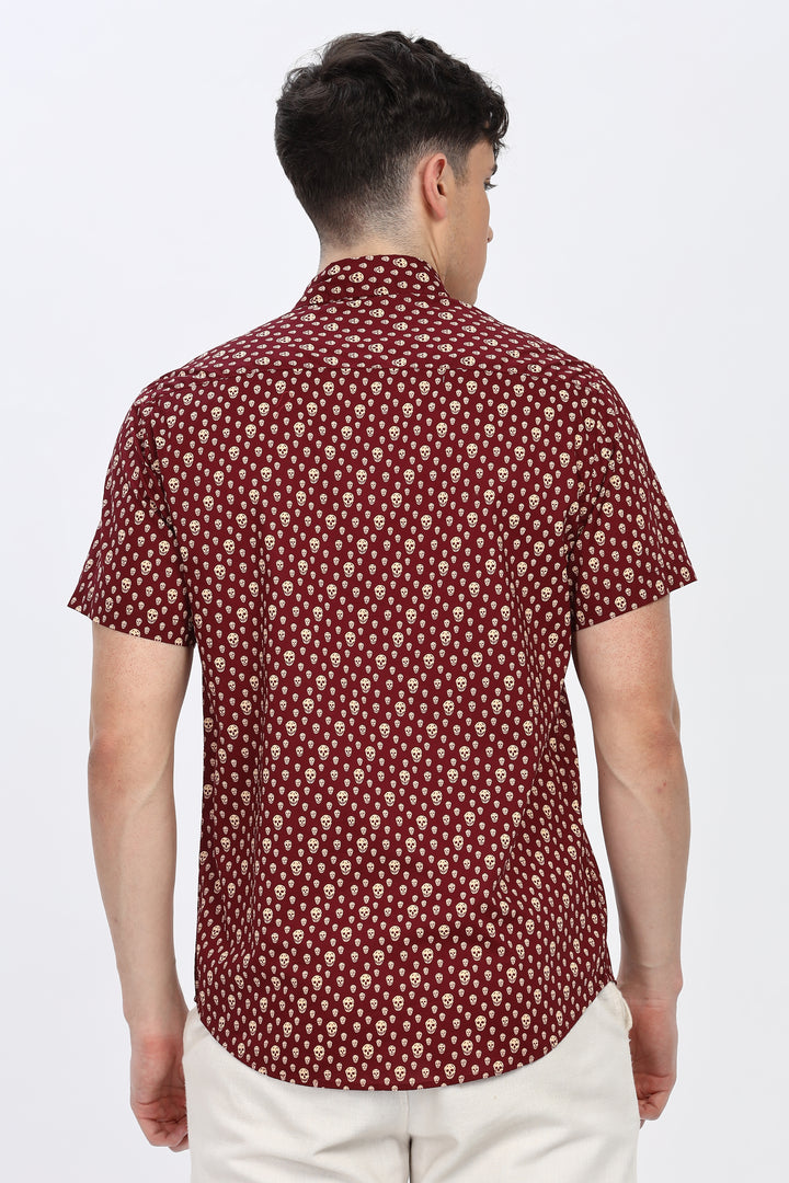 Maroon Skull Delight Shirt