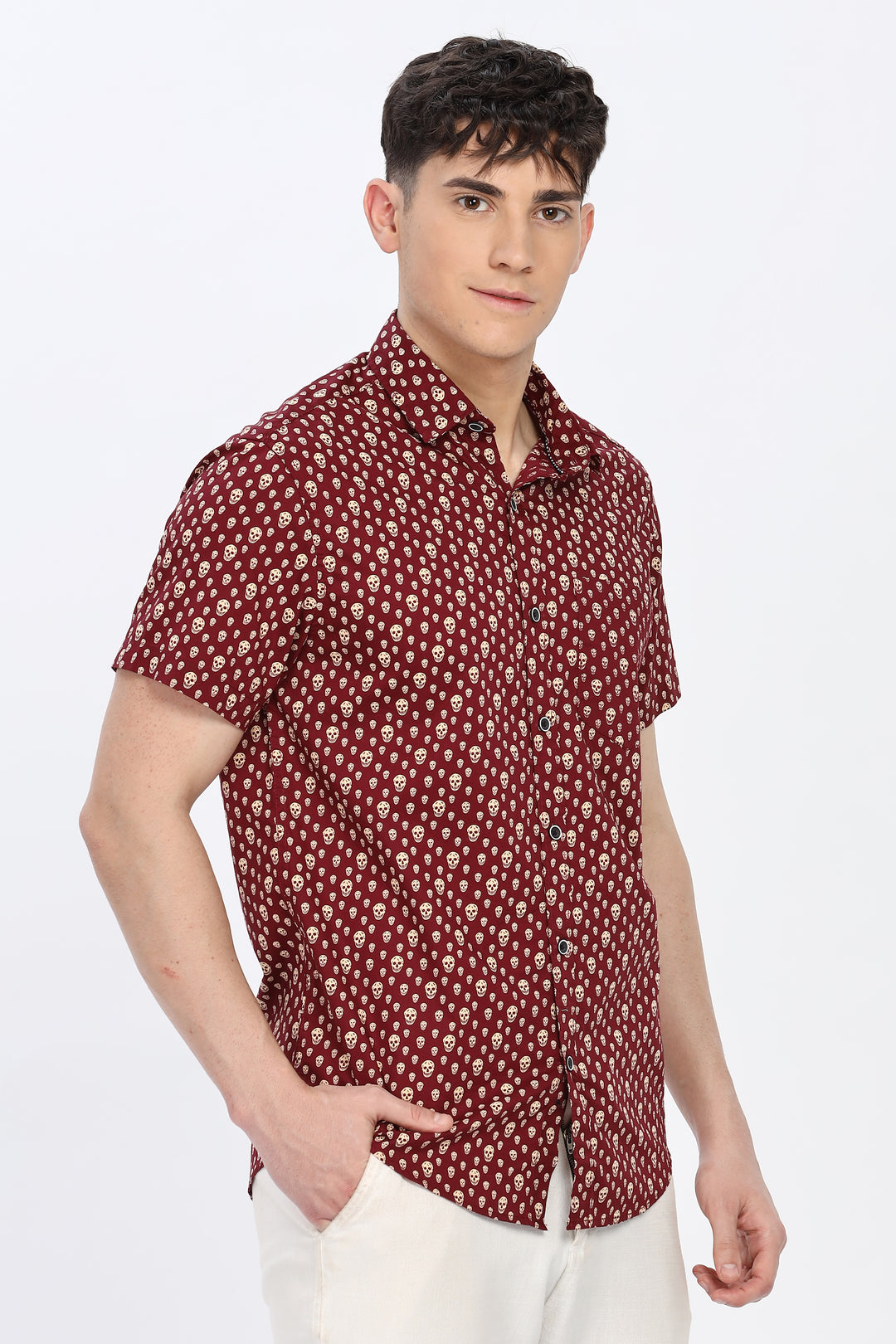 Maroon Skull Delight Shirt