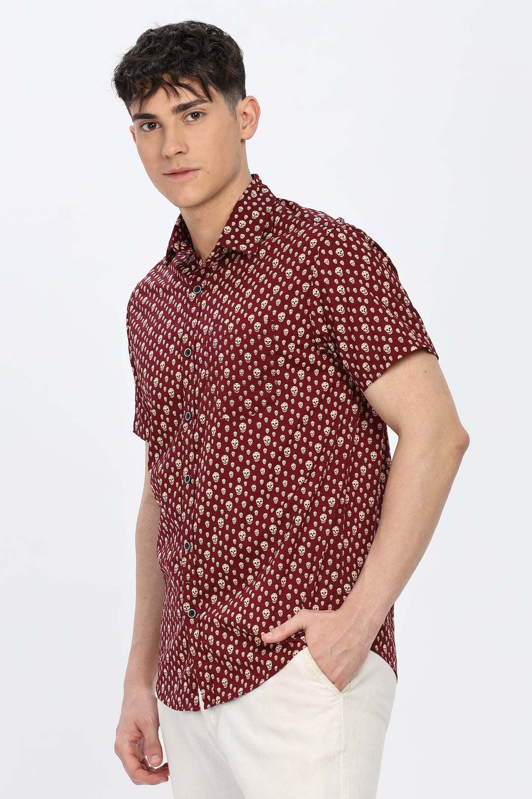 Maroon Skull Delight Shirt