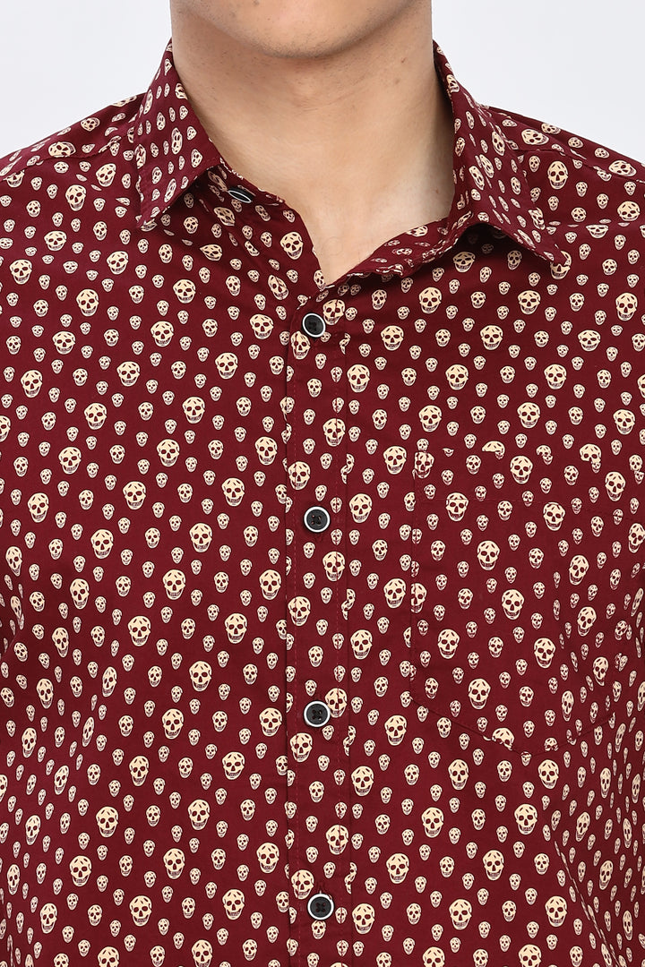 Maroon Skull Delight Shirt