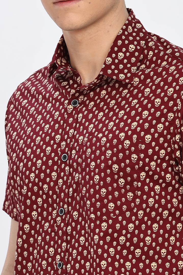 Maroon Skull Delight Shirt