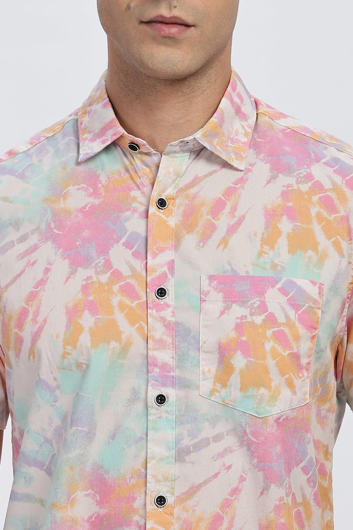 PASTEL TIE-DYE HALF SLEEVE SHIRT