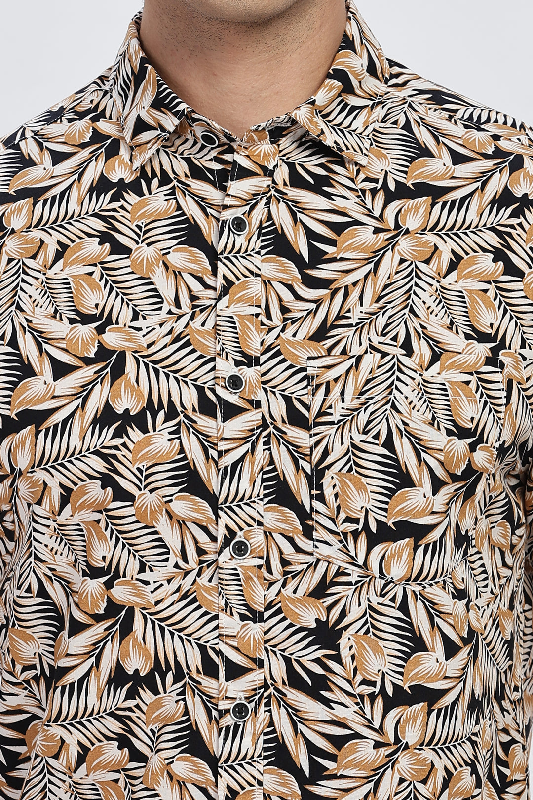 Black Sands Leaf Print Shirt