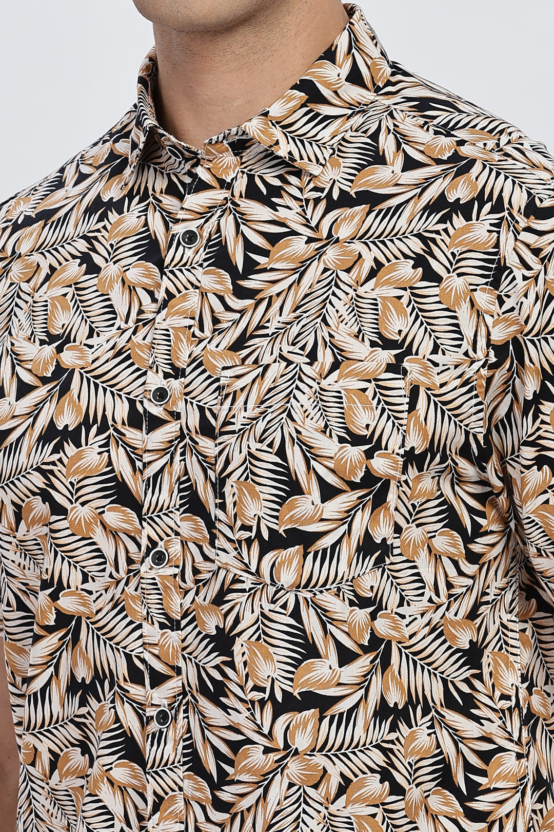 Black Sands Leaf Print Shirt