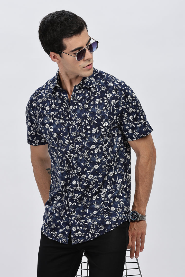 Scarlet Petals Print Shirt