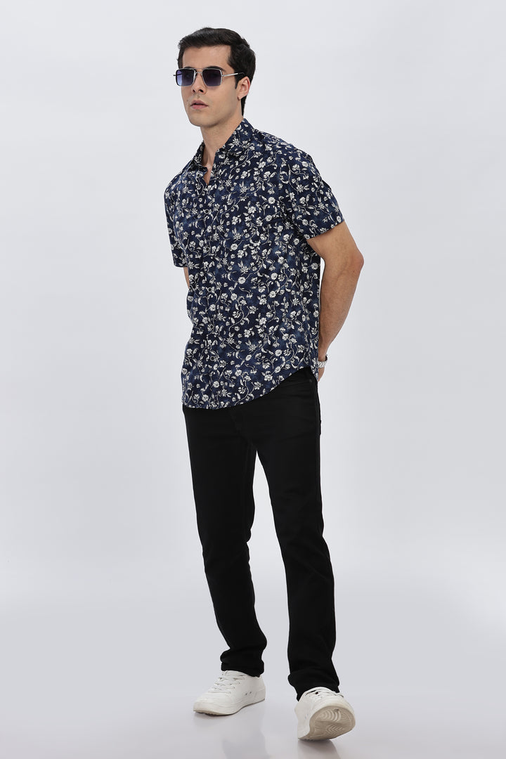 Scarlet Petals Print Shirt