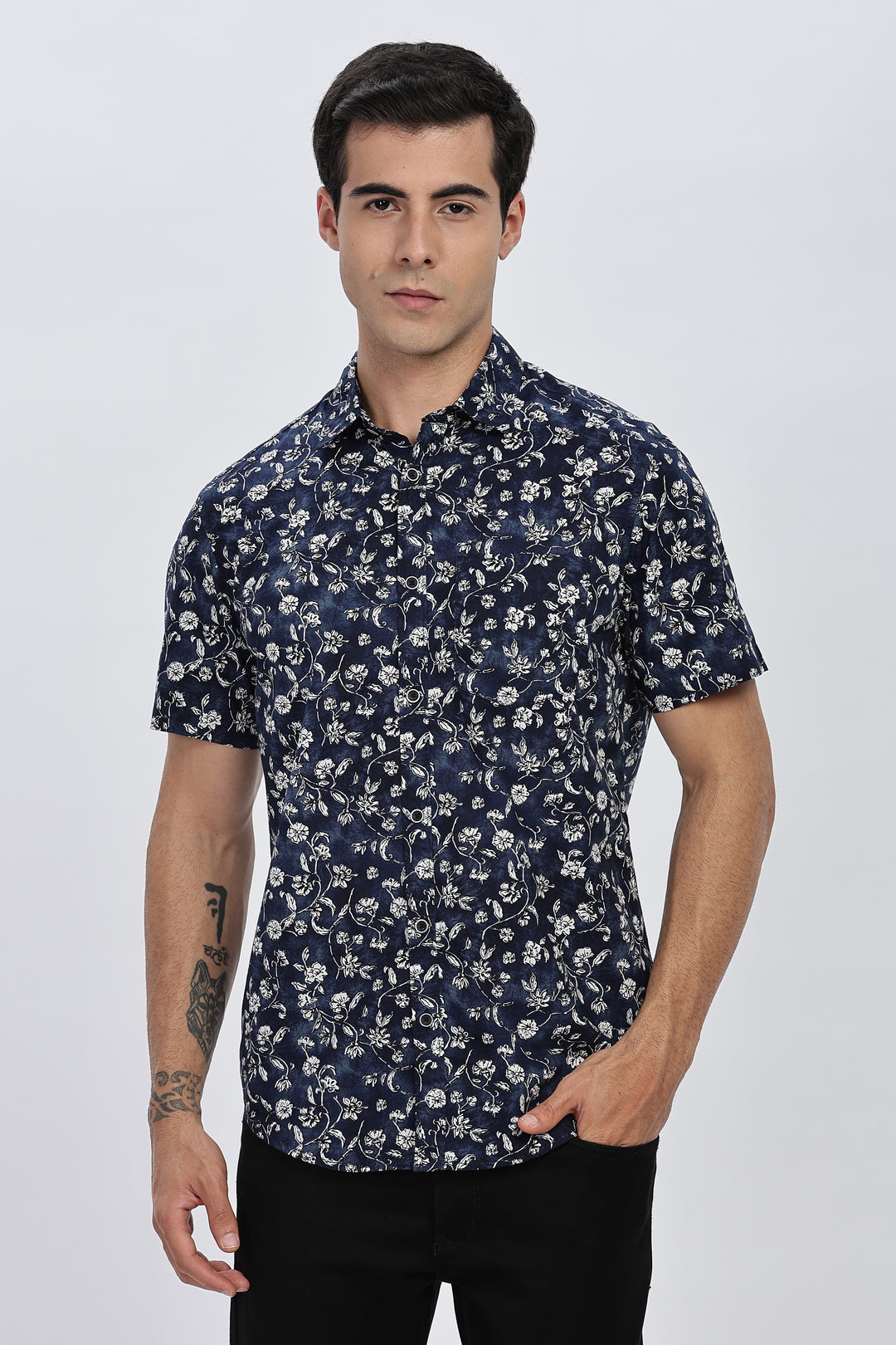 Scarlet Petals Print Shirt