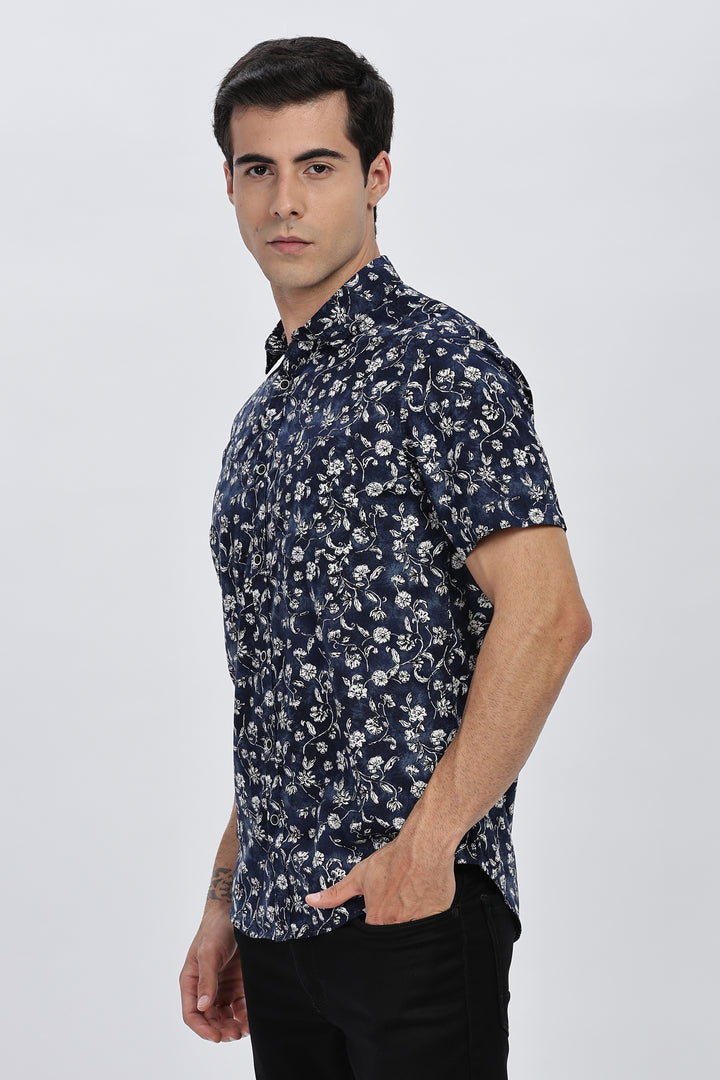 Scarlet Petals Print Shirt