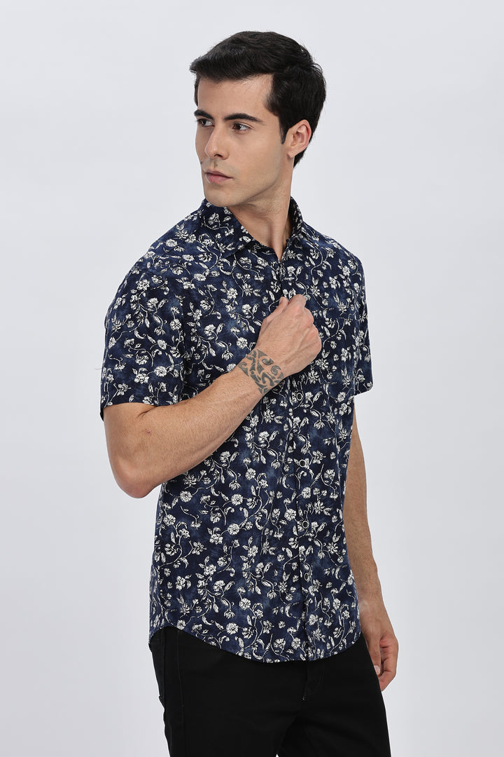 Scarlet Petals Print Shirt