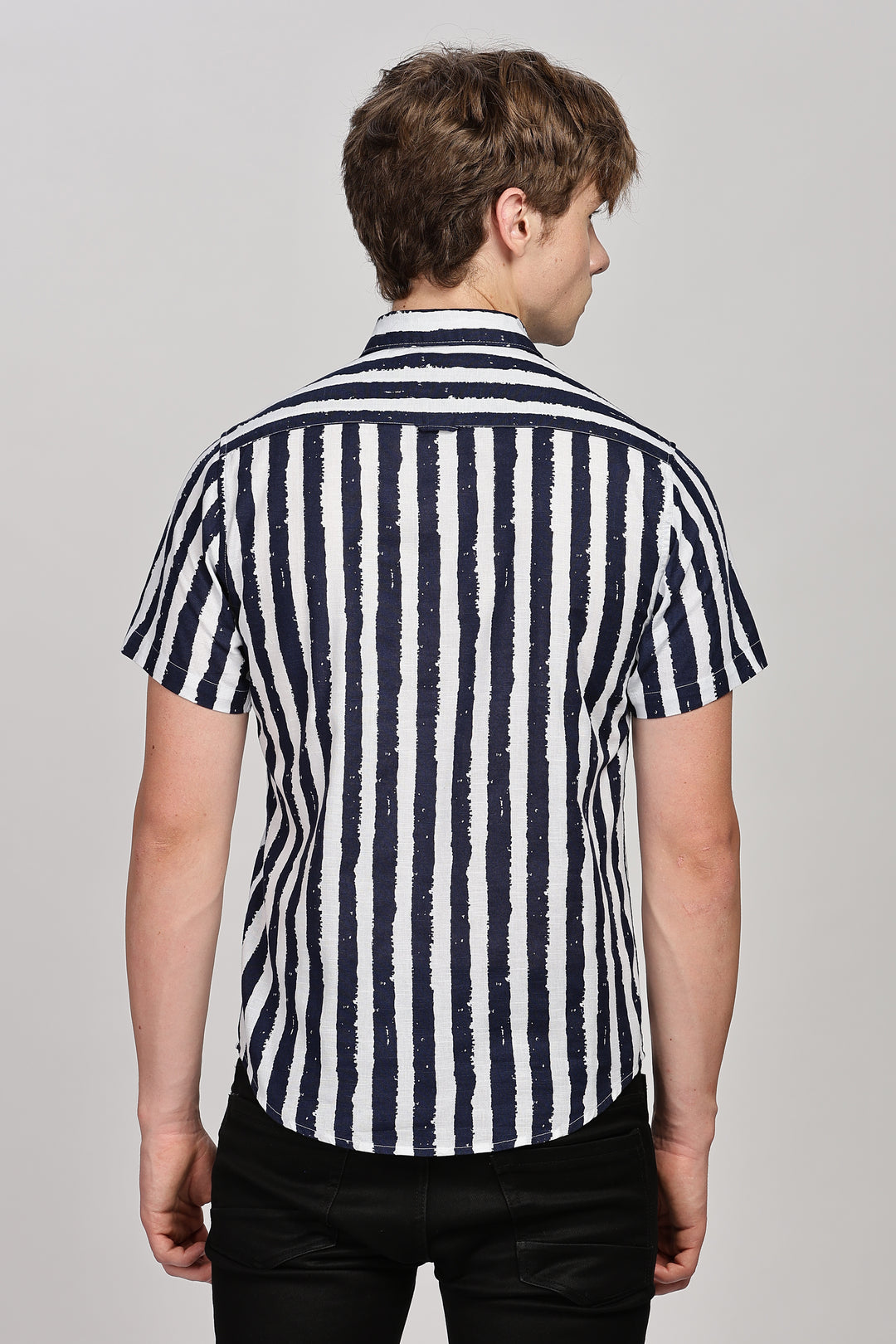 Striped Navy-White Casual Shirt