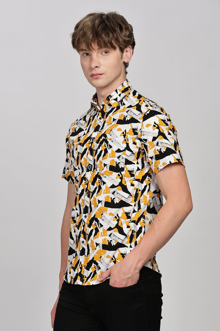 Abstract Burst Button-Up Shirt