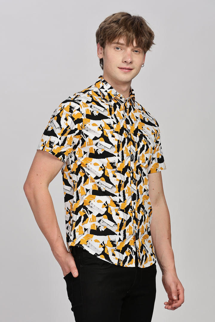 Abstract Burst Button-Up Shirt