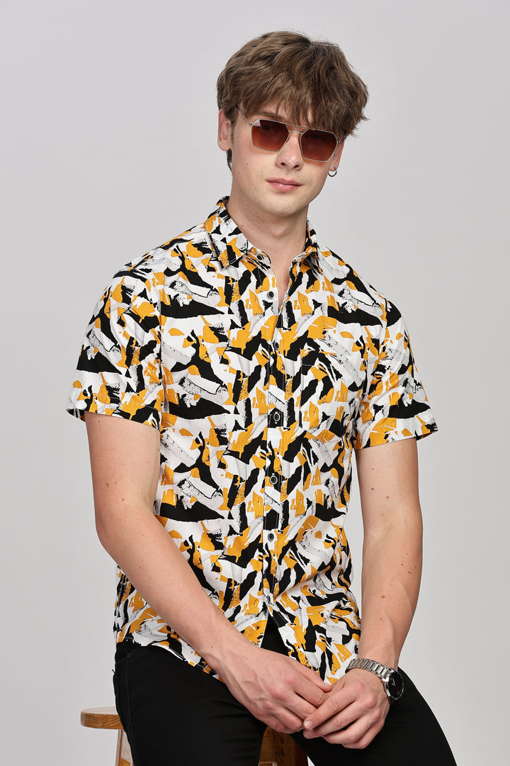 Abstract Burst Button-Up Shirt