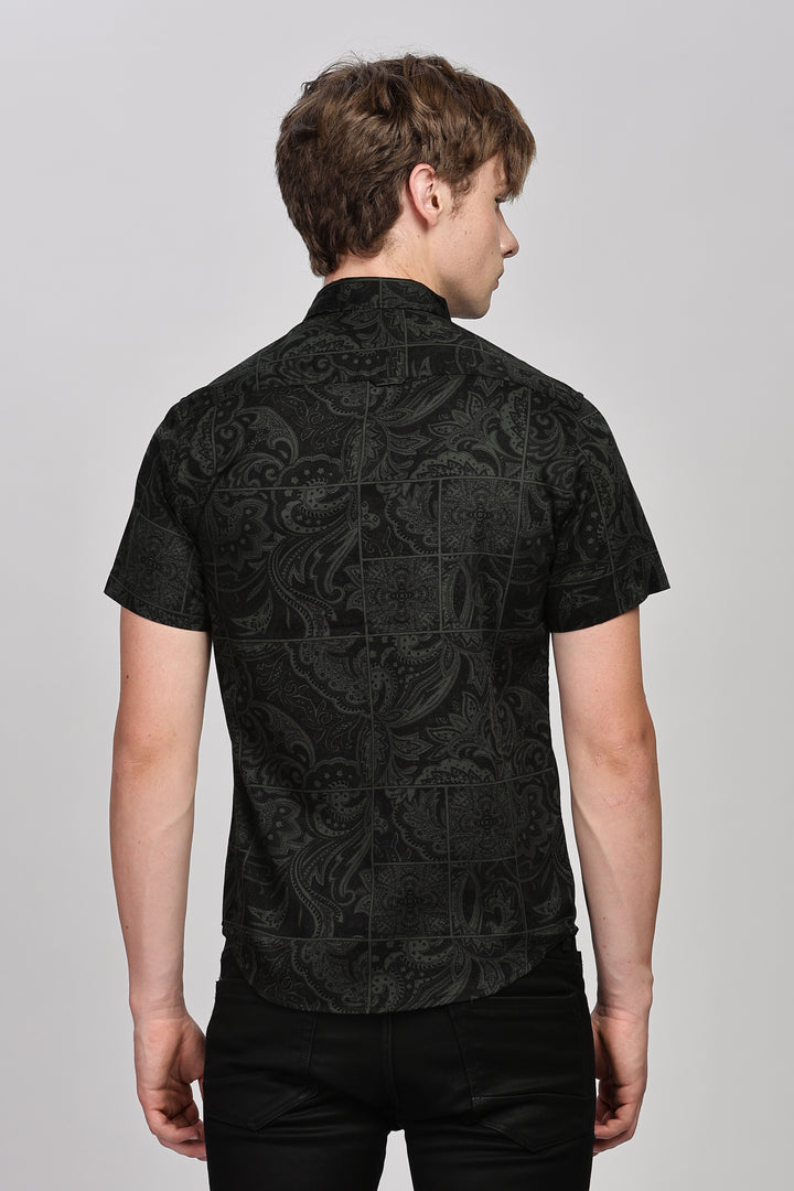 Stylish Black Paisley Shirt