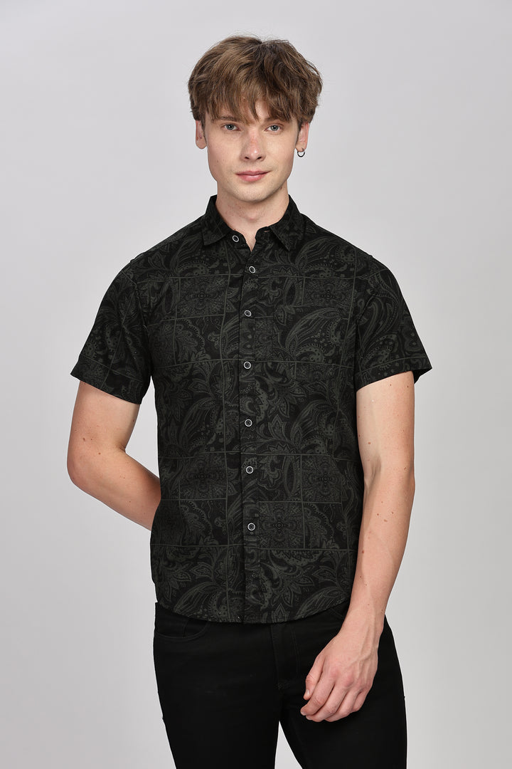 Stylish Black Paisley Shirt