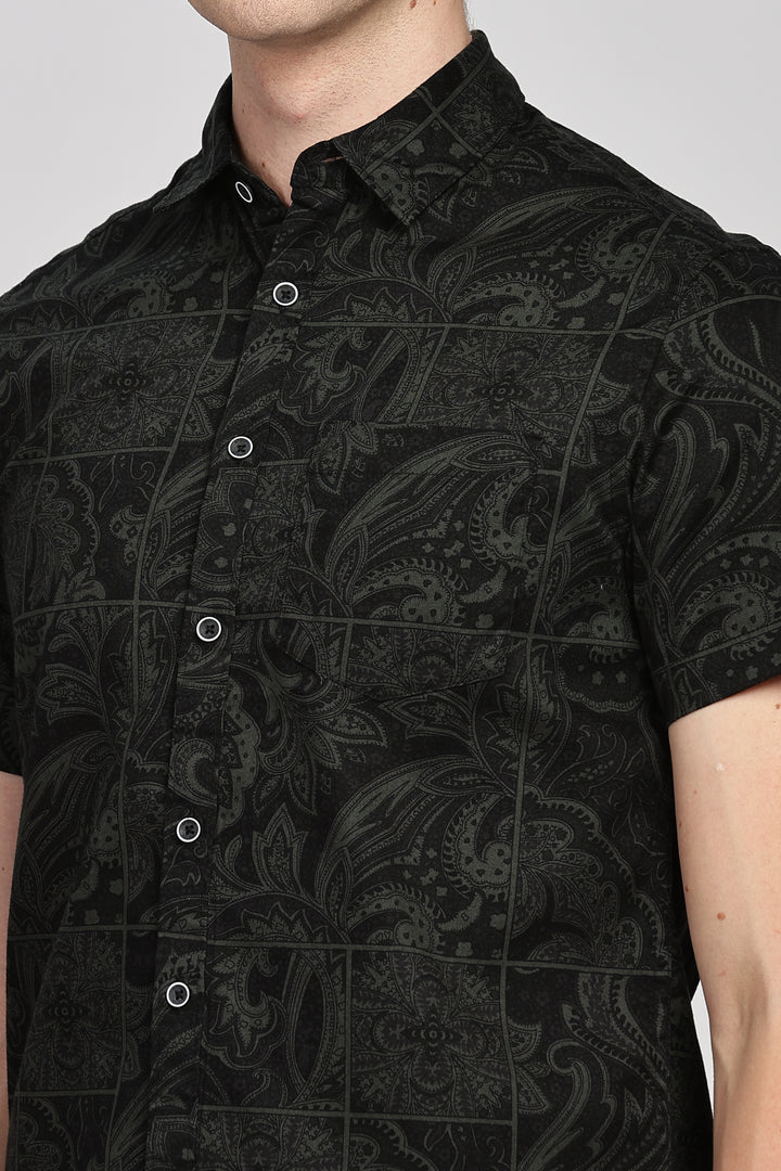 Stylish Black Paisley Shirt