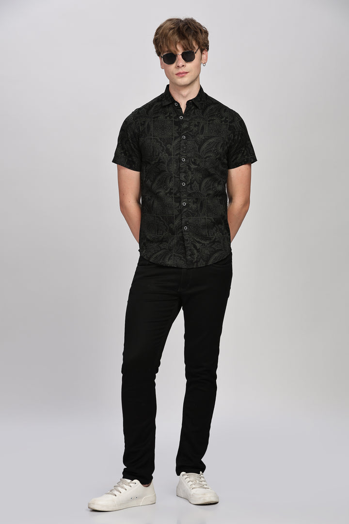 Stylish Black Paisley Shirt
