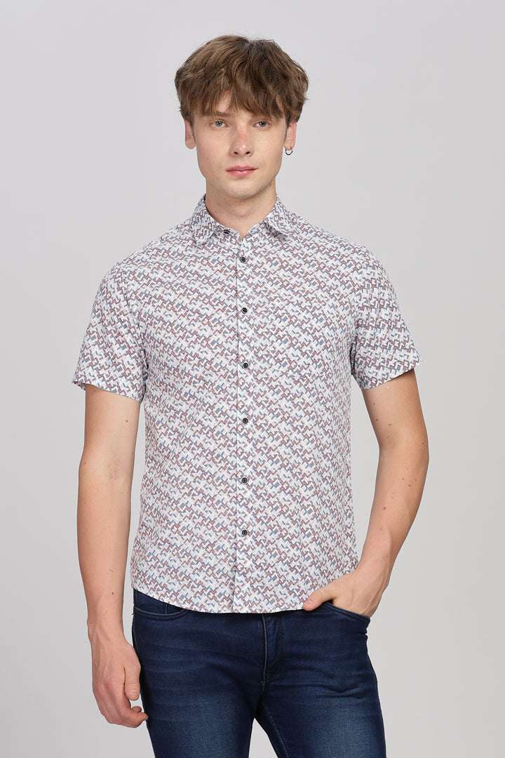 Casual Geometric Print Shirt
