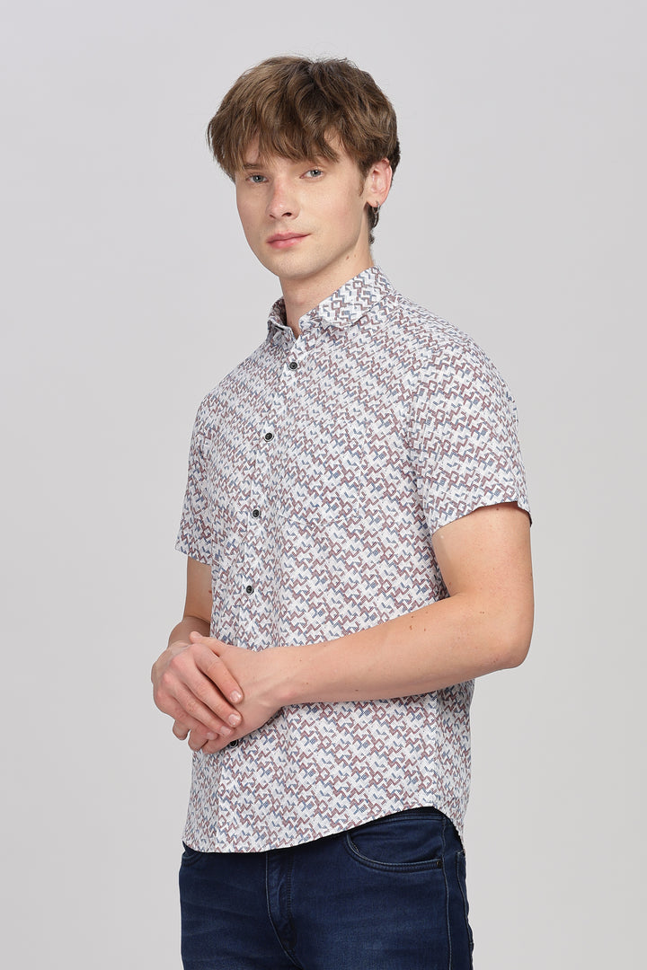 Casual Geometric Print Shirt