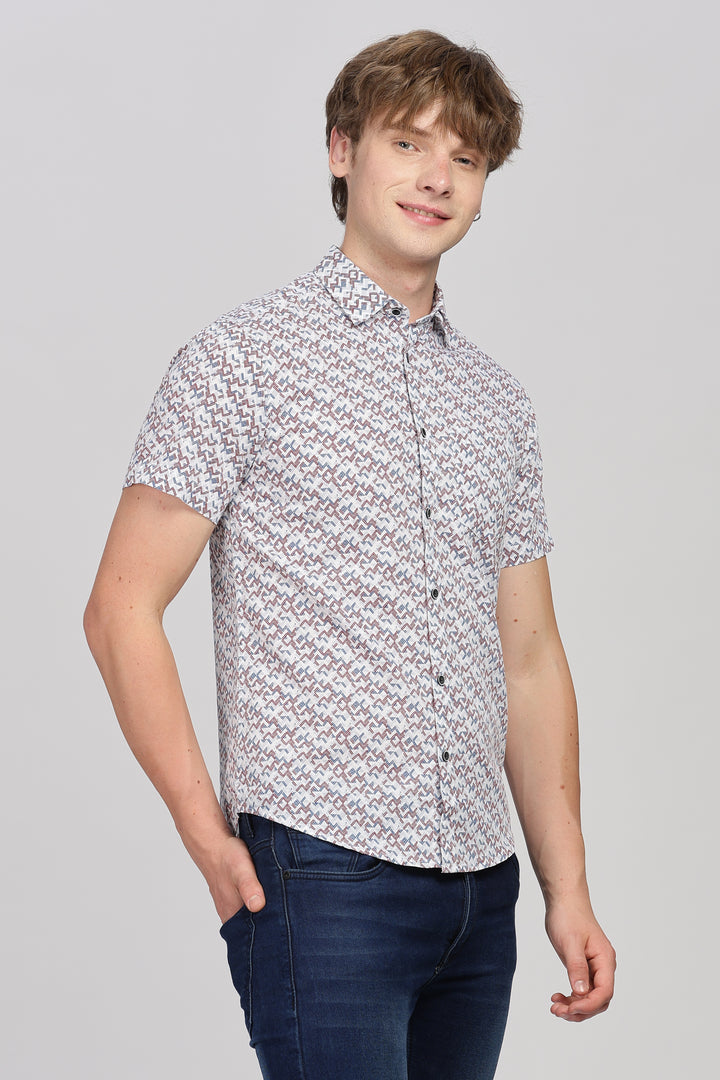 Casual Geometric Print Shirt