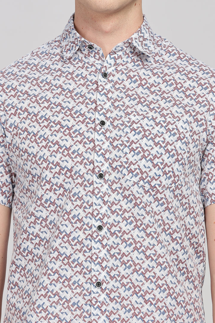 Casual Geometric Print Shirt