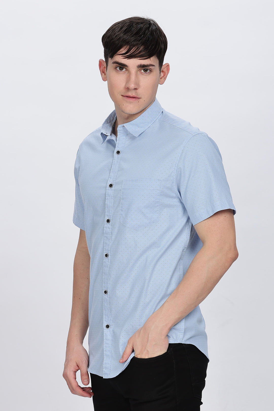 Palm Glow Light Blue Shirt
