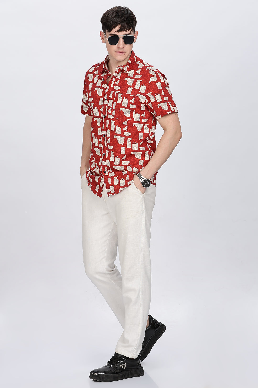 Red Graphic Print Shirt