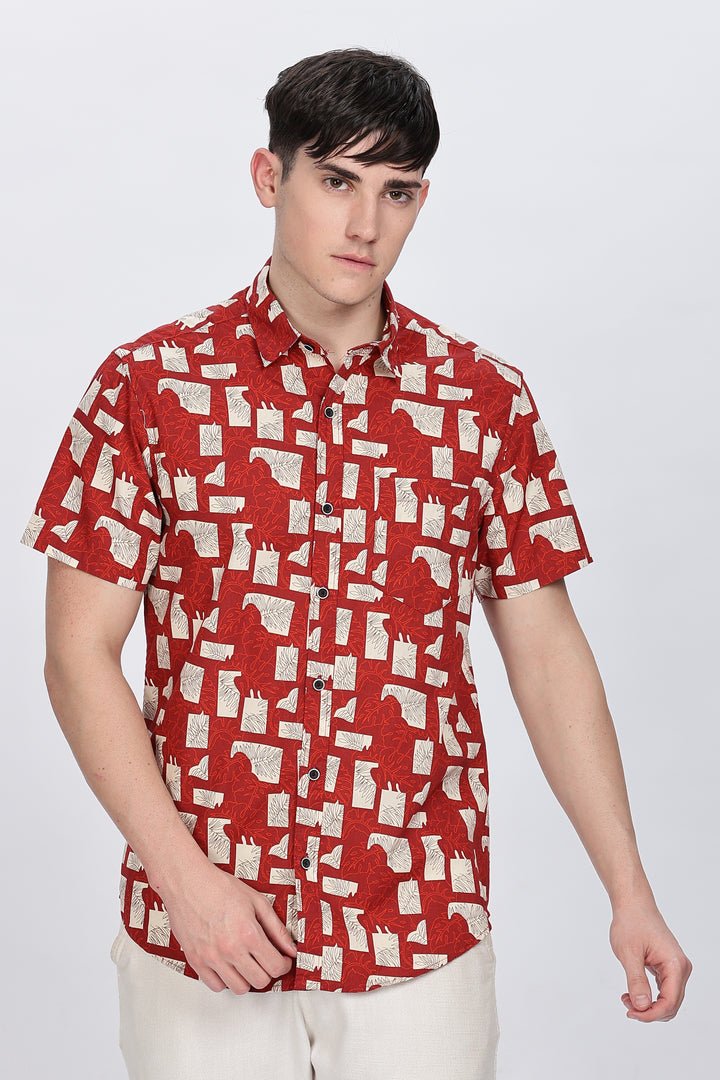 Red Graphic Print Shirt