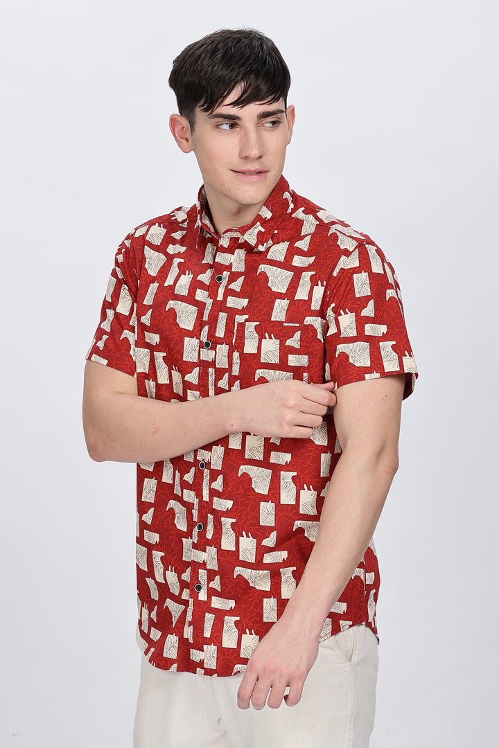 Red Graphic Print Shirt
