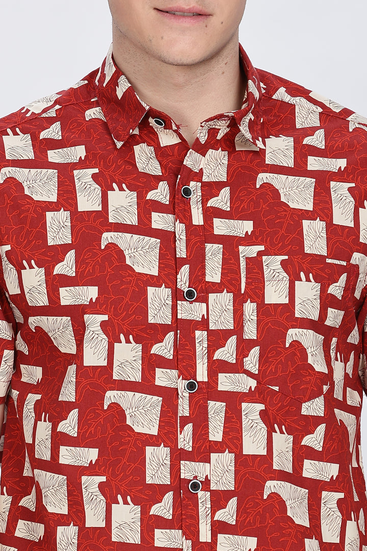 Red Graphic Print Shirt