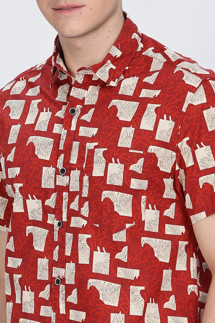 Red Graphic Print Shirt